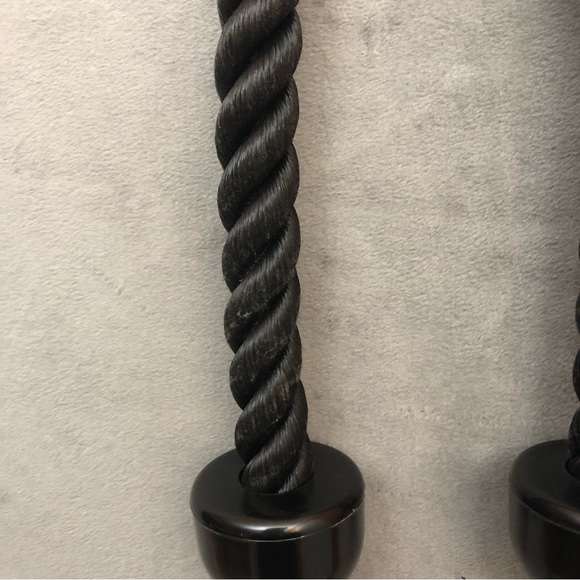 Double Knob Rope Handle Tricep Cable Attachment Black - Picture 4 of 6